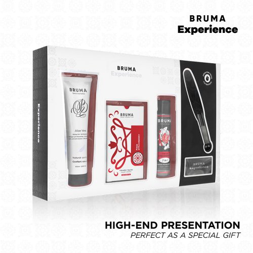 BRUMA XPERIENCE – KIT DE TENTAÇÃO VIBRO-ORGÁSMICA DE MORANGO DOCE