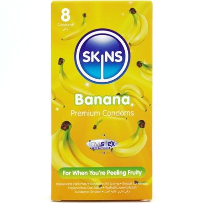 SKINS – PRESERVATIVOS BANANA PREMIUM PACOTE COM 8