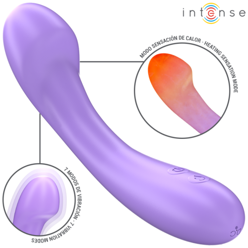 INTENSE – VIBRADOR BECKY 19 CM AQUECÍVEL 7 VIBRAÇÕES ROXO