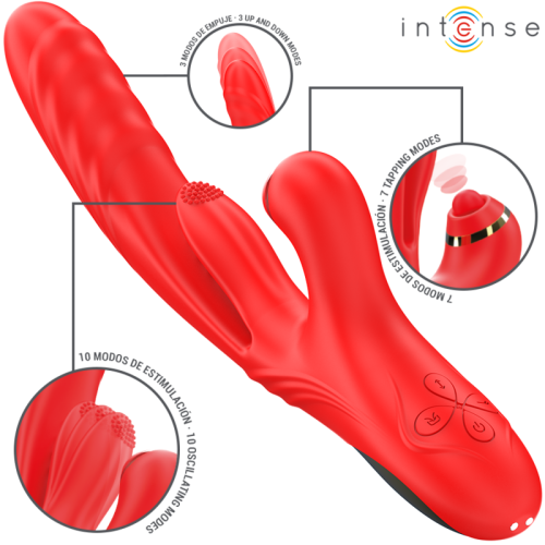 INTENSE – ROSALIA VIBRADOR MULTIFUNCIONAL 3 EM 1 VERMELHO