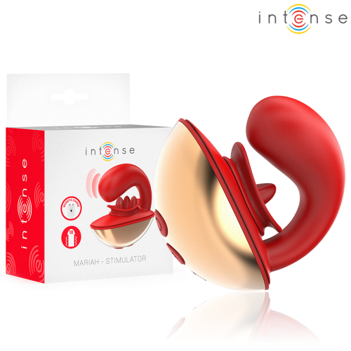 INTENSE – VIBRADOR E ESTIMULADOR MARIAH EM FORMATO U 10 VIBRAÇÕES VERMELHO