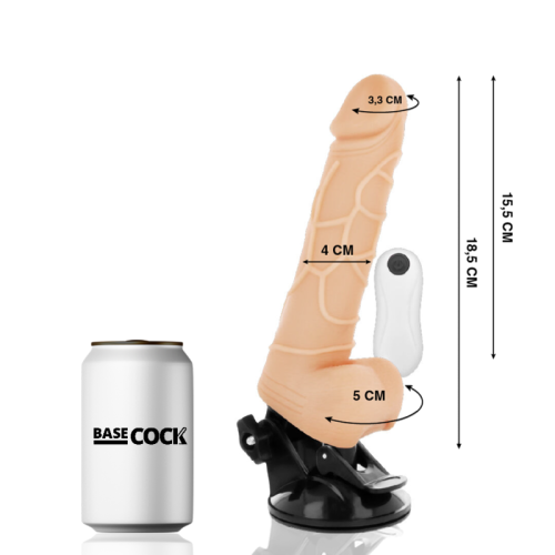 BASECOCK – VIBRADOR DE CONTROLE REMOTO NATURAL REALISTA 18.5 CM -O- 4CM