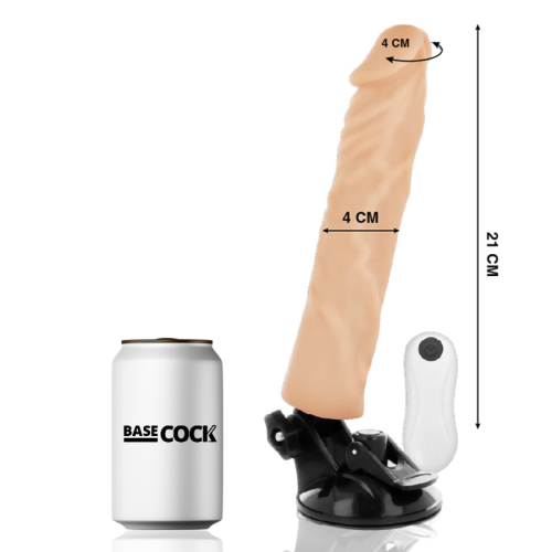 BASECOCK – VIBRADOR REALÍSTICO CONTROLE REMOTO NATURAL 21 CM -O- 4 CM