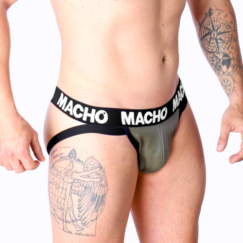MACHO – MX27GR JOCK COURO CINZA BEGE M