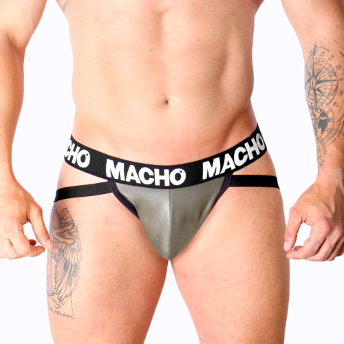 MACHO – MX27GR JOCK COURO CINZA BEGE S