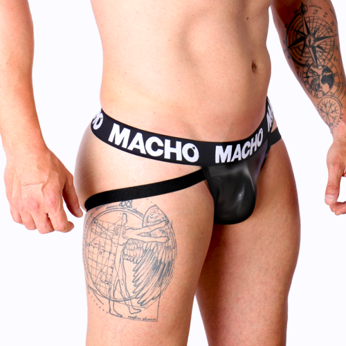 MACHO – MX25NC JOCK COURO PRETO XL