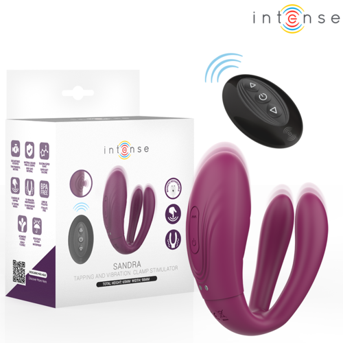 INTENSE – SANDRA ESTIMULADOR DE TOQUE E VIBRAÇÃO COM CONTROLE REMOTO